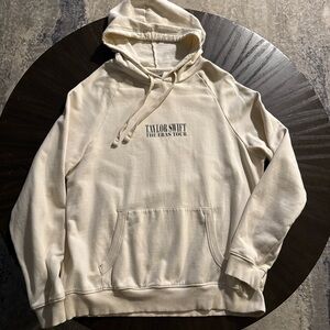 Taylor Swift Cream Pullover Hoodie with Minimal Logo